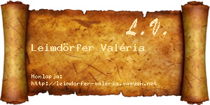 Leimdörfer Valéria névjegykártya